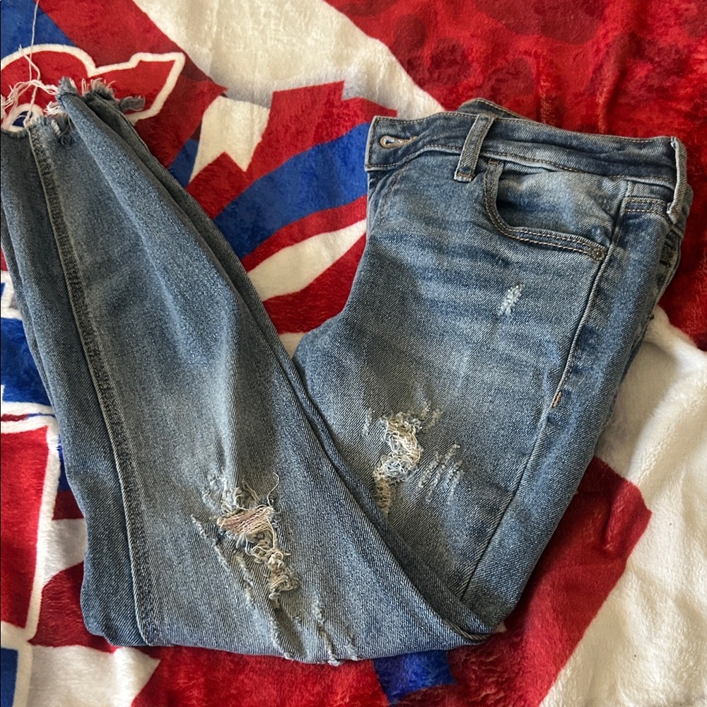 Old Navy Light Blue Distressed Skinny Jeans